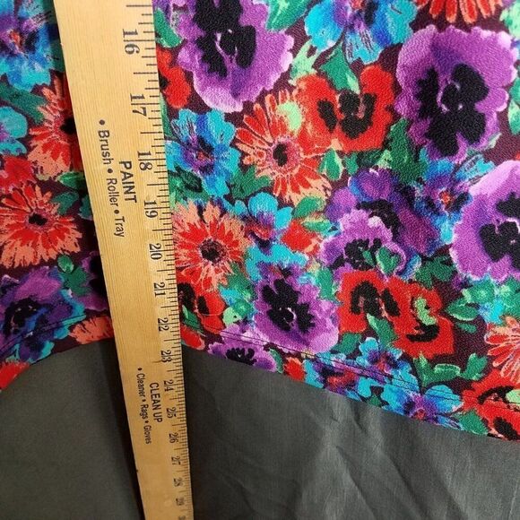 Passion Fruit Medium Multicolor Floral Stripe Knee Length Skirt Sz M Fun Casual - Picture 7 of 11